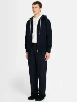 Felpa in cotone con zip e cappuccio