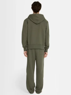 Felpa in cotone con zip e cappuccio