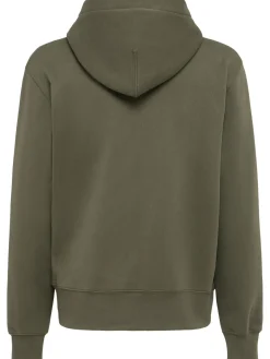 Felpa in cotone con zip e cappuccio