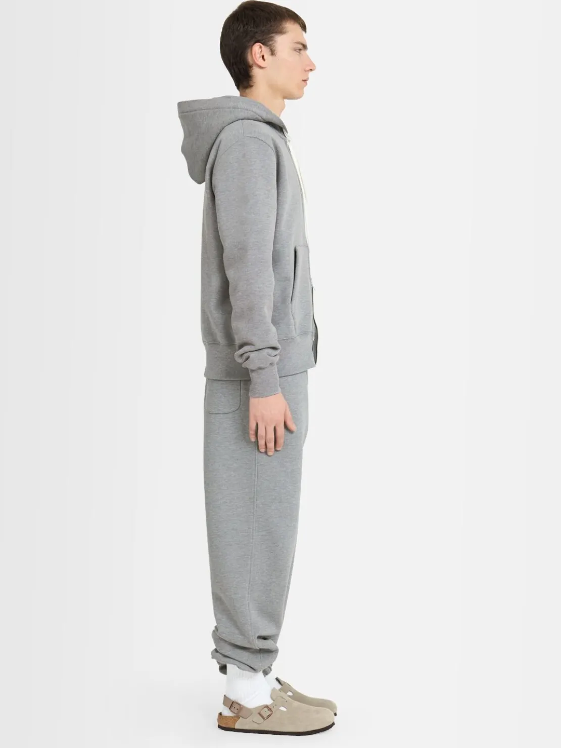 Felpa in cotone con zip e cappuccio