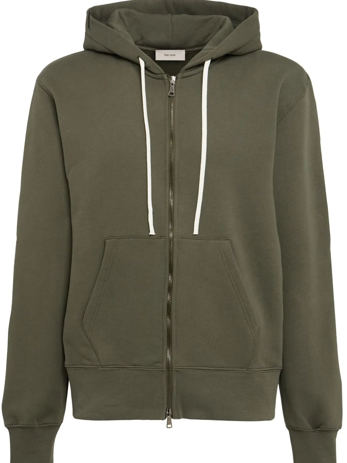 Felpa in cotone con zip e cappuccio