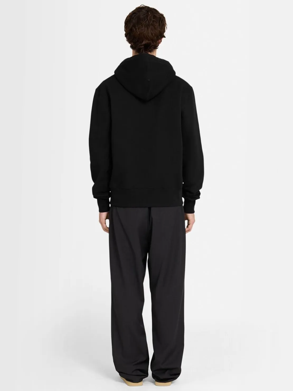 Felpa in cotone con zip e cappuccio