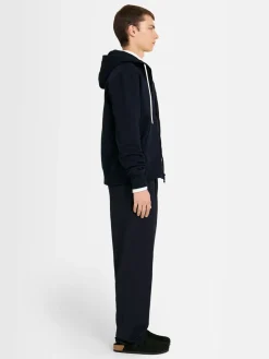 Felpa in cotone con zip e cappuccio