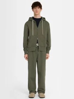 Felpa in cotone con zip e cappuccio