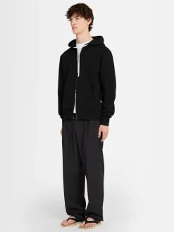 Felpa in cotone con zip e cappuccio