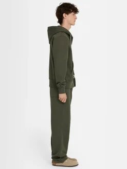 Felpa in cotone con zip e cappuccio
