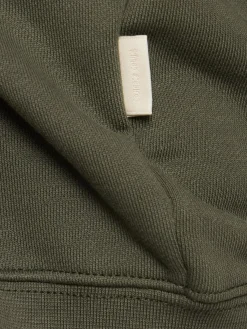 Felpa in cotone con zip e cappuccio