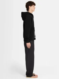 Felpa in cotone con zip e cappuccio