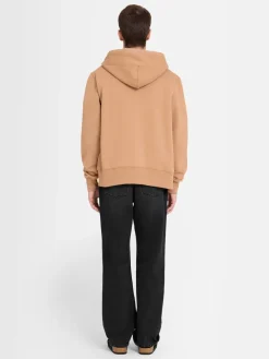 Felpa in cotone con zip e cappuccio
