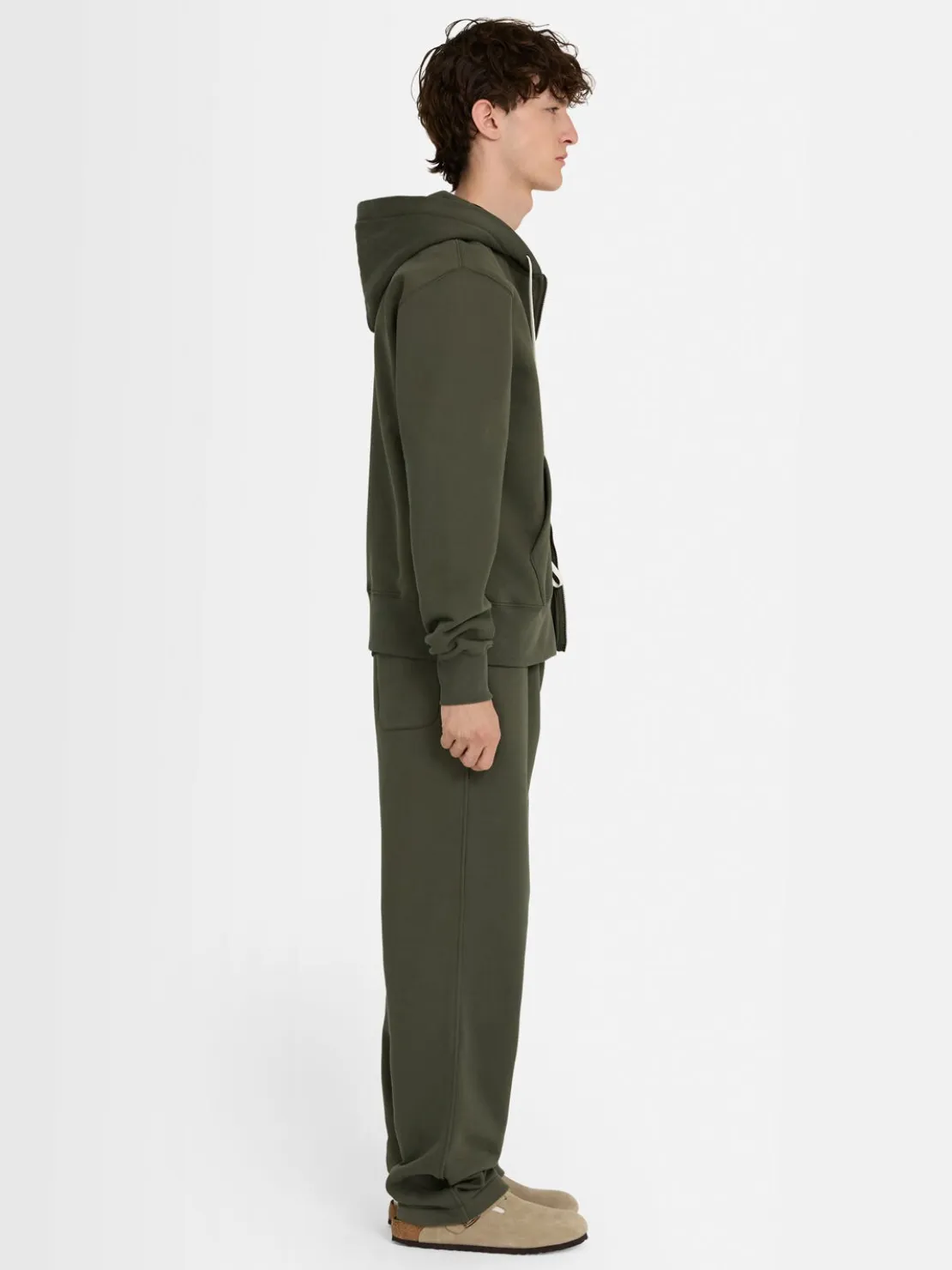 Felpa in cotone con zip e cappuccio