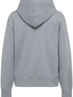 Felpa in cotone con zip e cappuccio
