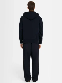 Felpa in cotone con zip e cappuccio