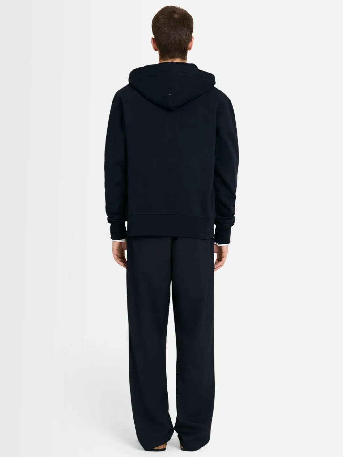 Felpa in cotone con zip e cappuccio