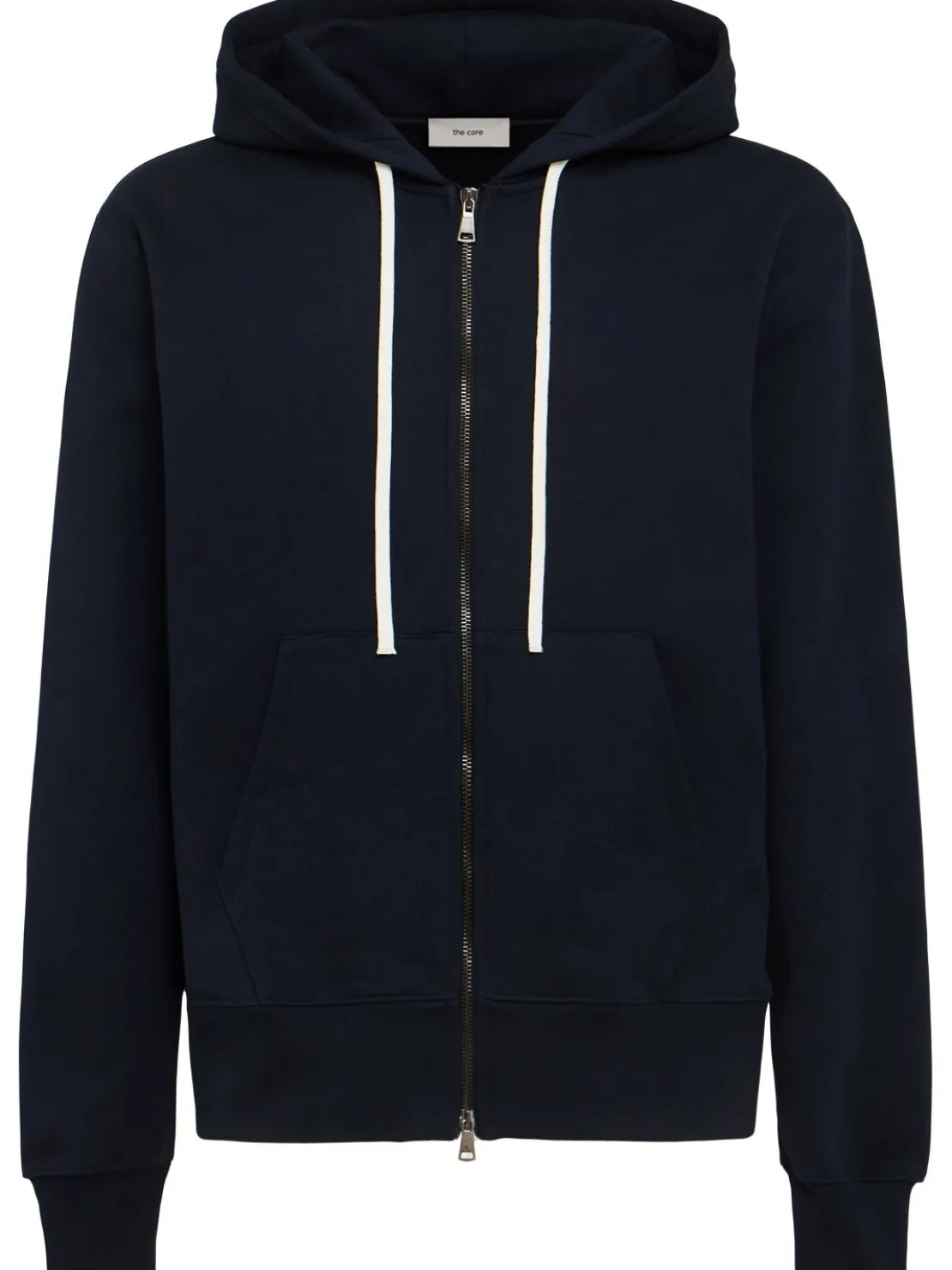 Felpa in cotone con zip e cappuccio