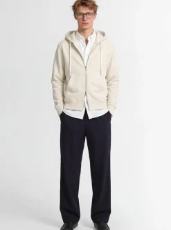 Felpa in cotone con zip e cappuccio