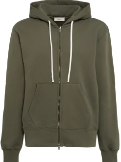 Felpa in cotone con zip e cappuccio
