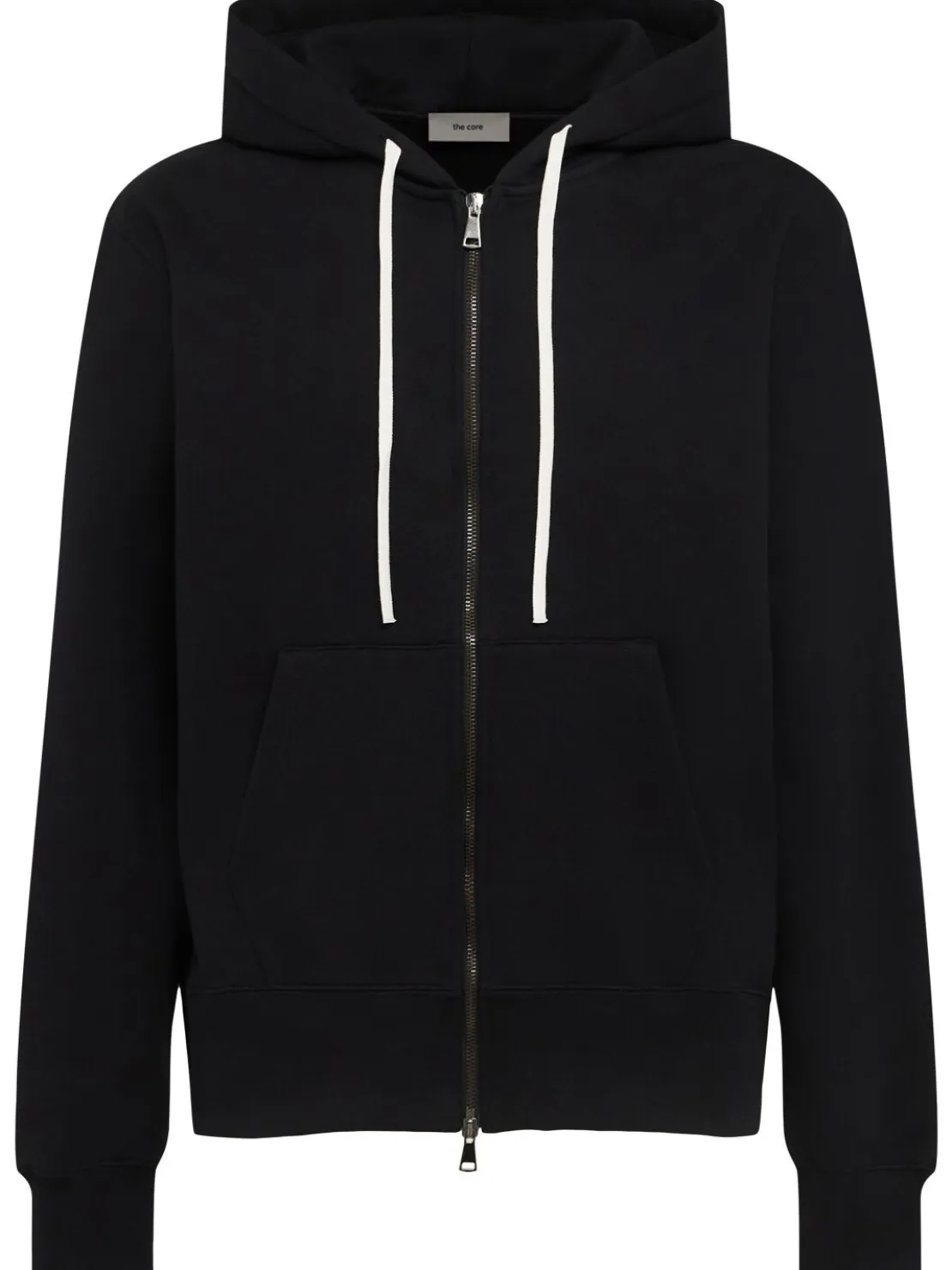 Felpa in cotone con zip e cappuccio