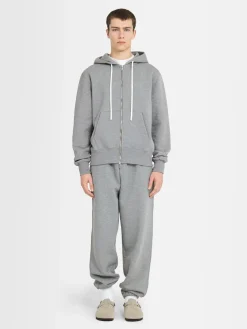 Felpa in cotone con zip e cappuccio