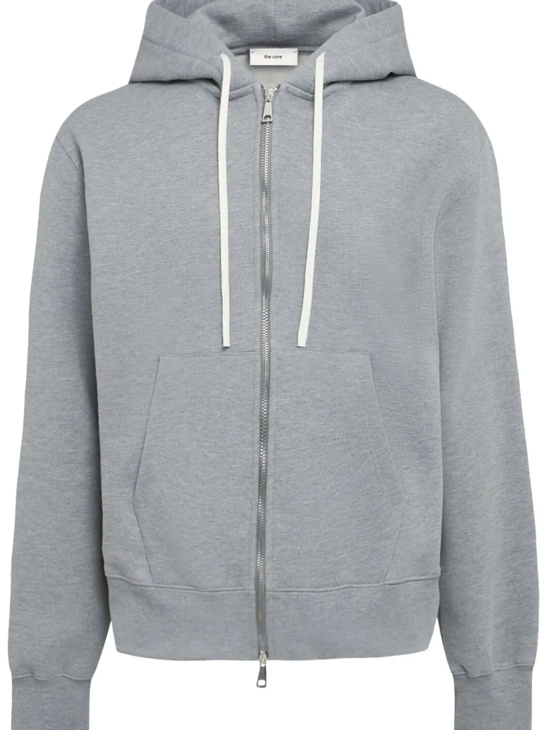 Felpa in cotone con zip e cappuccio