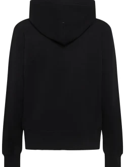 Felpa in cotone con zip e cappuccio