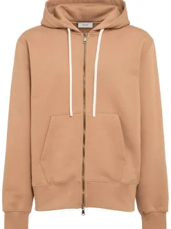 Felpa in cotone con zip e cappuccio