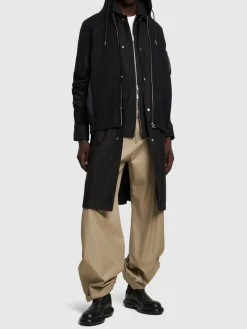 Felpa in cotone e twill di nylon / cappuccio