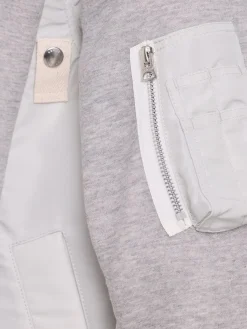 Felpa in cotone e twill di nylon / cappuccio