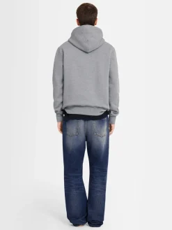 Felpa in cotone felpato con cappuccio