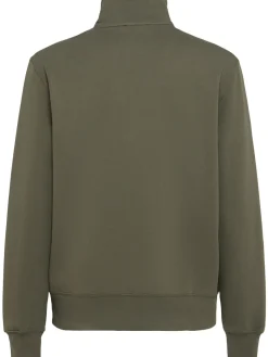 Felpa in cotone felpato con mezza zip