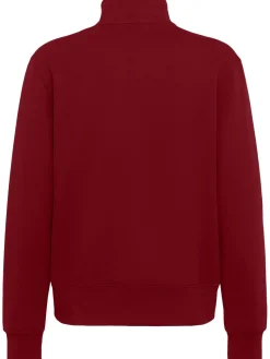 Felpa in cotone felpato con mezza zip