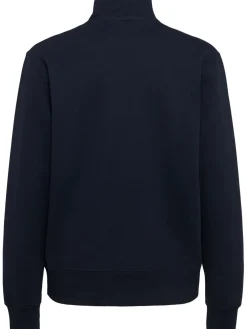 Felpa in cotone felpato con mezza zip
