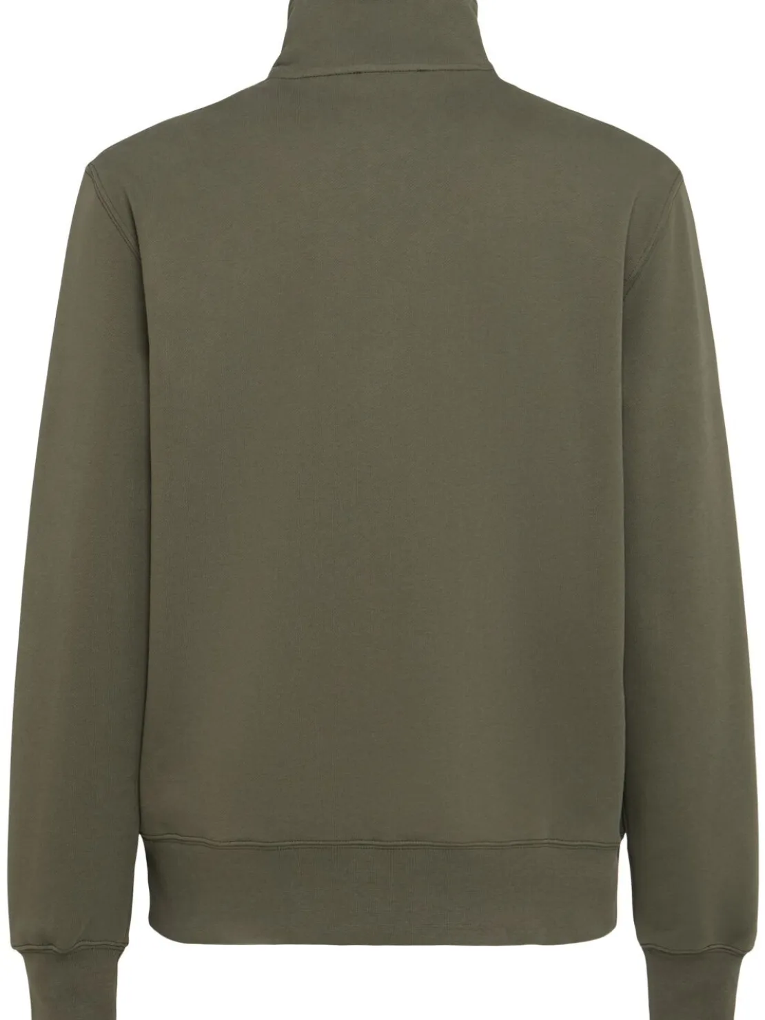 Felpa in cotone felpato con mezza zip