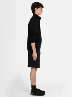 Felpa in cotone felpato con mezza zip