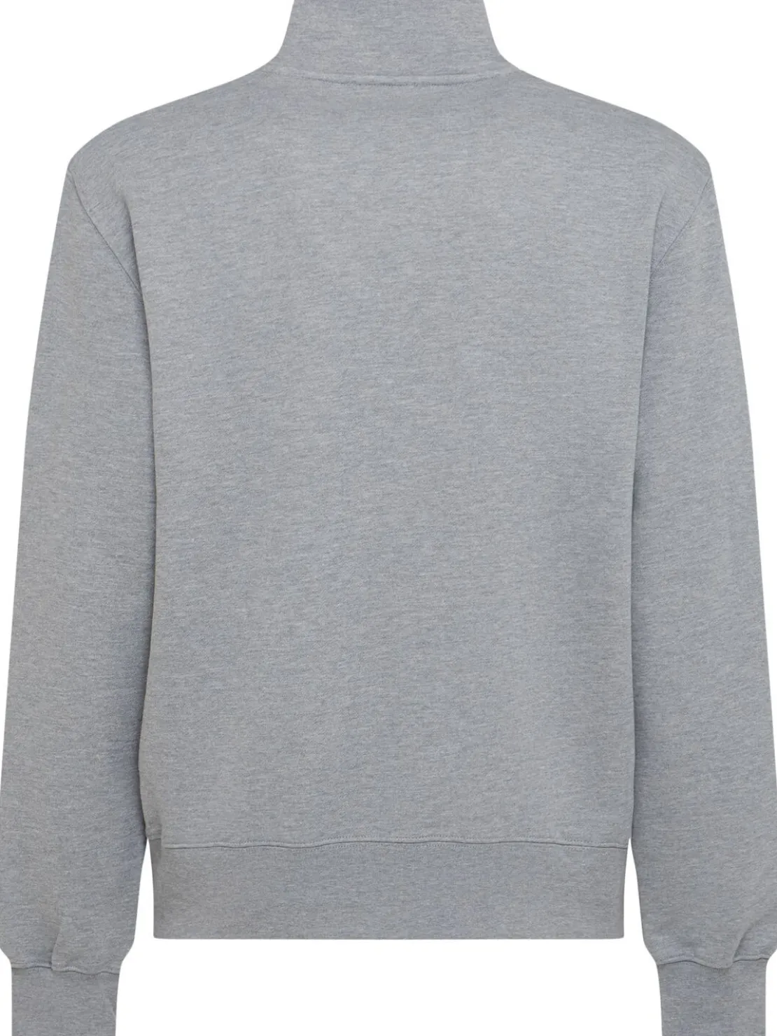 Felpa in cotone felpato con mezza zip