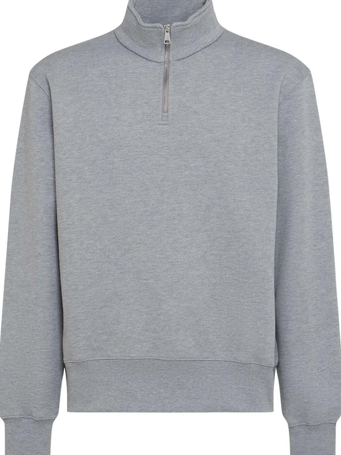 Felpa in cotone felpato con mezza zip