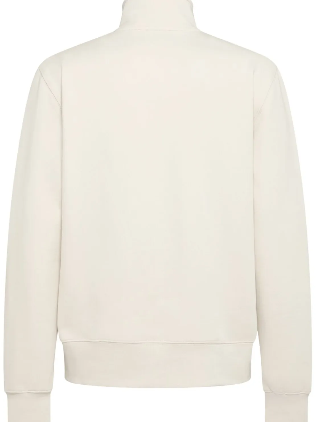 Felpa in cotone felpato con mezza zip