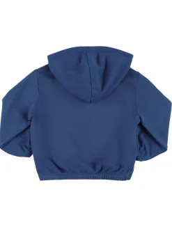 Felpa in cotone organico stampato con cappuccio