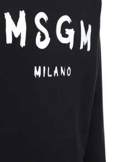 Felpa in cotone spazzolato con logo stampato