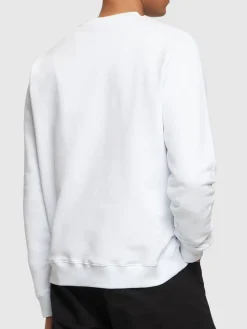 Felpa in cotone spazzolato con logo stampato