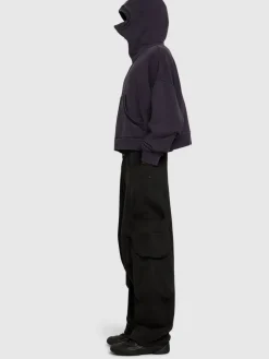 Felpa in cotone washed con zip e cappuccio