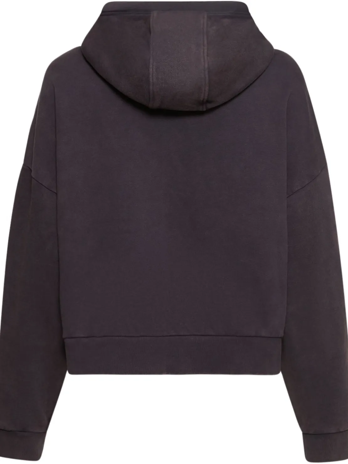 Felpa in cotone washed con zip e cappuccio