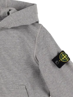 Felpa in jersey di cotone con zip e cappuccio
