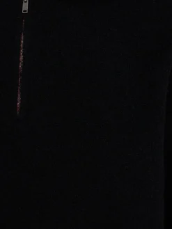 Felpa in maglia di lana con mezza zip e cappuccio