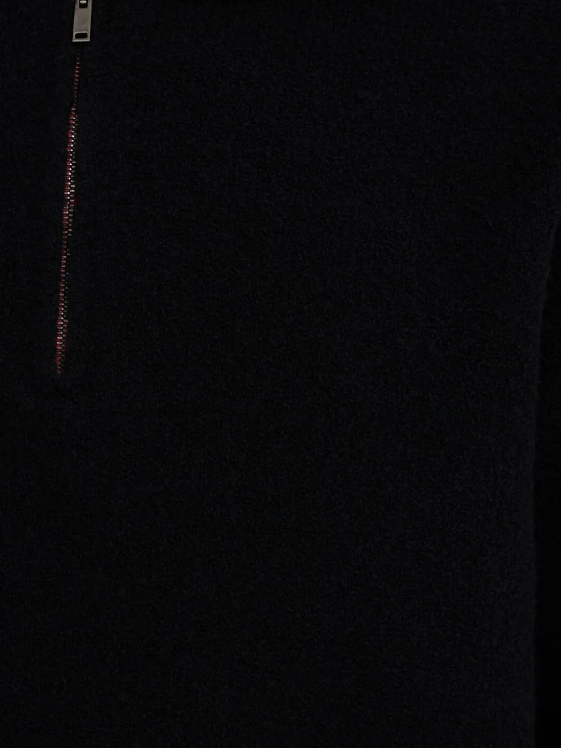 Felpa in maglia di lana con mezza zip e cappuccio