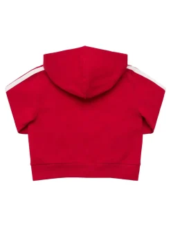 Felpa in misto cotone con zip e cappuccio