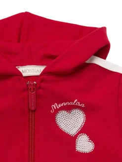 Felpa in misto cotone con zip e cappuccio