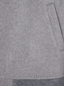 Felpa in misto lana con zip e cappuccio