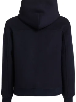 Felpa in misto lana con zip e cappuccio