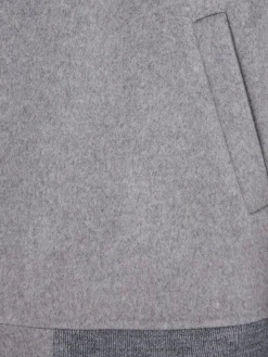 Felpa in misto lana con zip e cappuccio