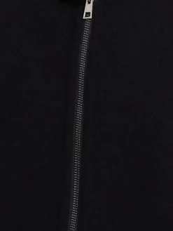 Felpa in misto lana con zip e cappuccio